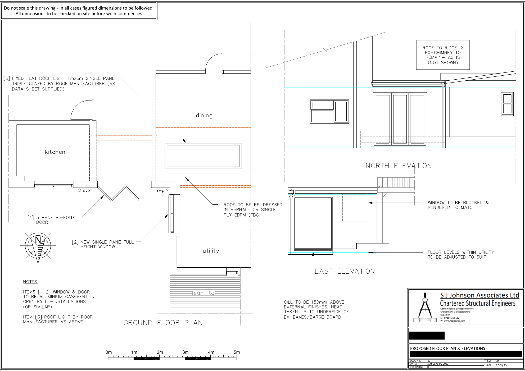 Proposed floor plan & elevations (2)